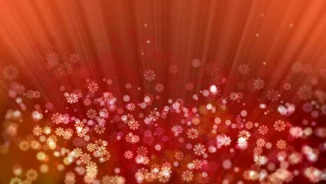 red holiday rays with glittering star and snowflakes