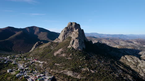 view of bernal and peña from a drone in mexico