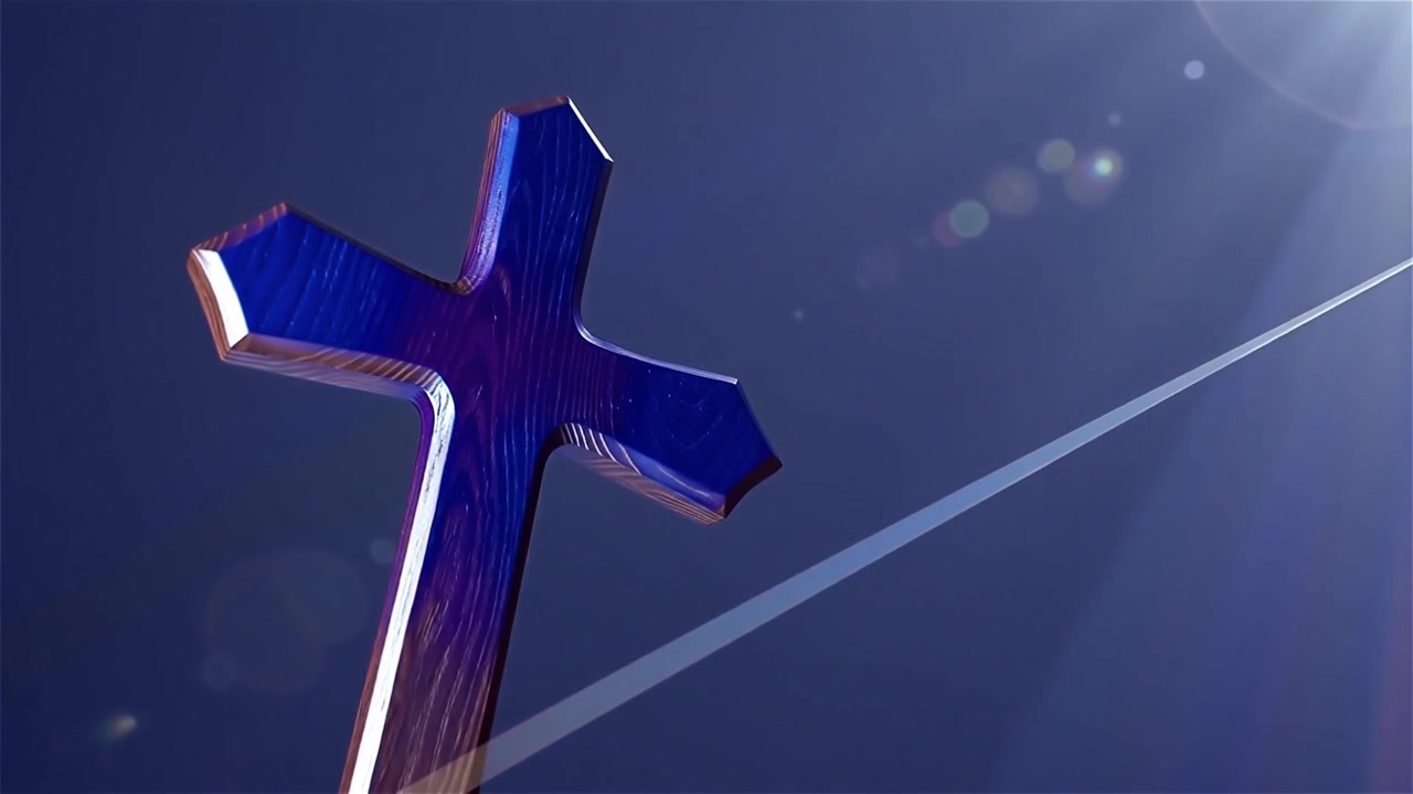 Christelijk Kruis Hemels Licht Aanbiddingsachtergrond.