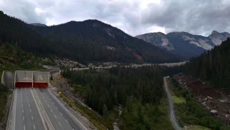 Aerial-View-of-Entrance-of-Great-Bear-Snow-Shed-on-the-Coquihalla-Highway
