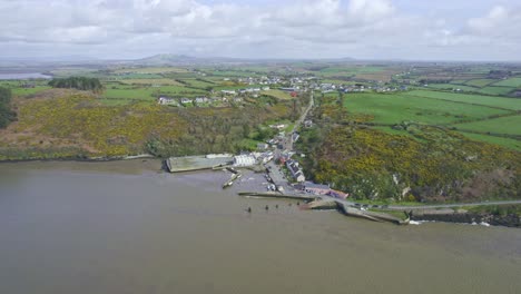 Wide-aerial-shot-of-Ballyhack-Village-Wexford