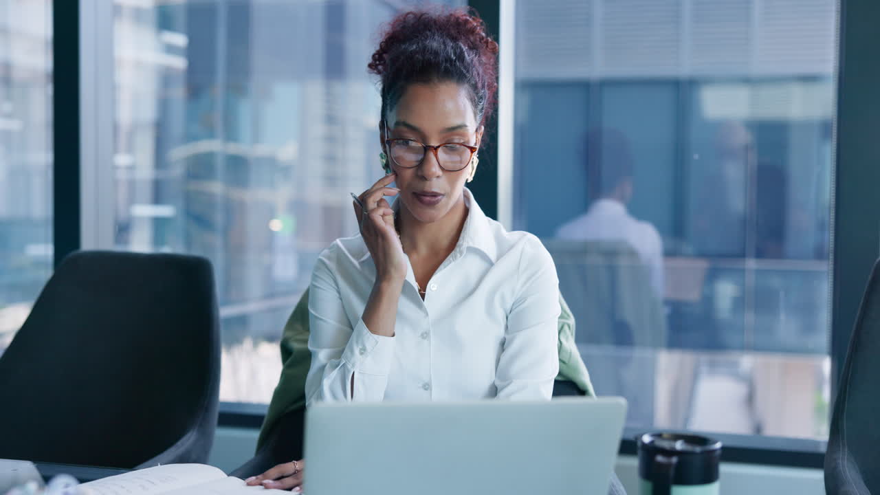 Businesswoman Working in Modern Office