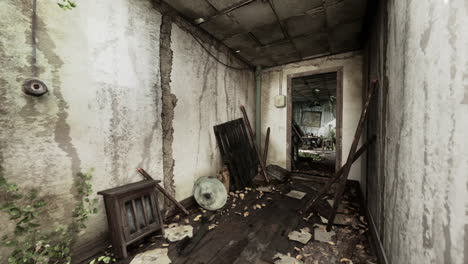 exploring an abandoned and overgrown building interior