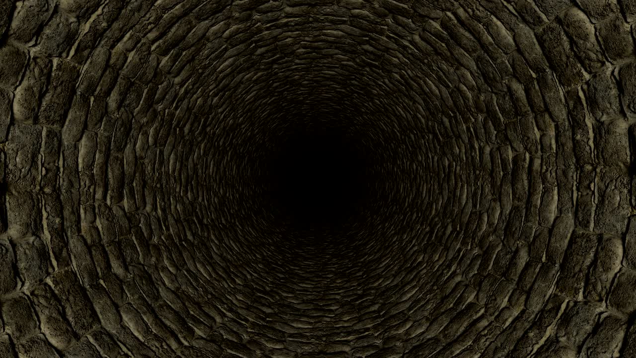 moviéndose a través de un túnel en la oscuridad, animación en bucle 3d