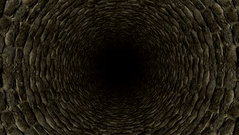 moviéndose a través de un túnel en la oscuridad, animación en bucle 3d