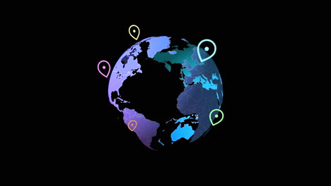 globe with locations
