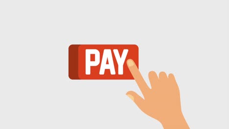 hand touch button pay online business