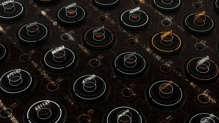 Futuristic Digital Interface with Data Visualization