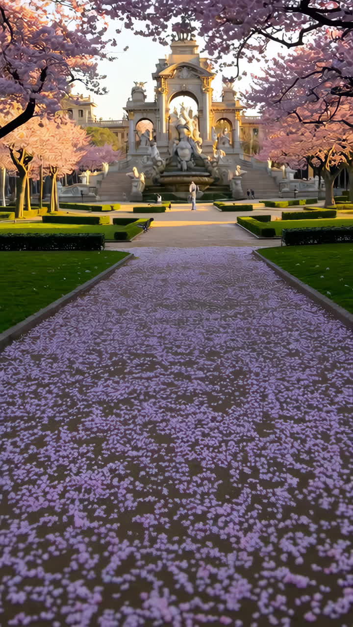 Cherry Blossom Park Scene