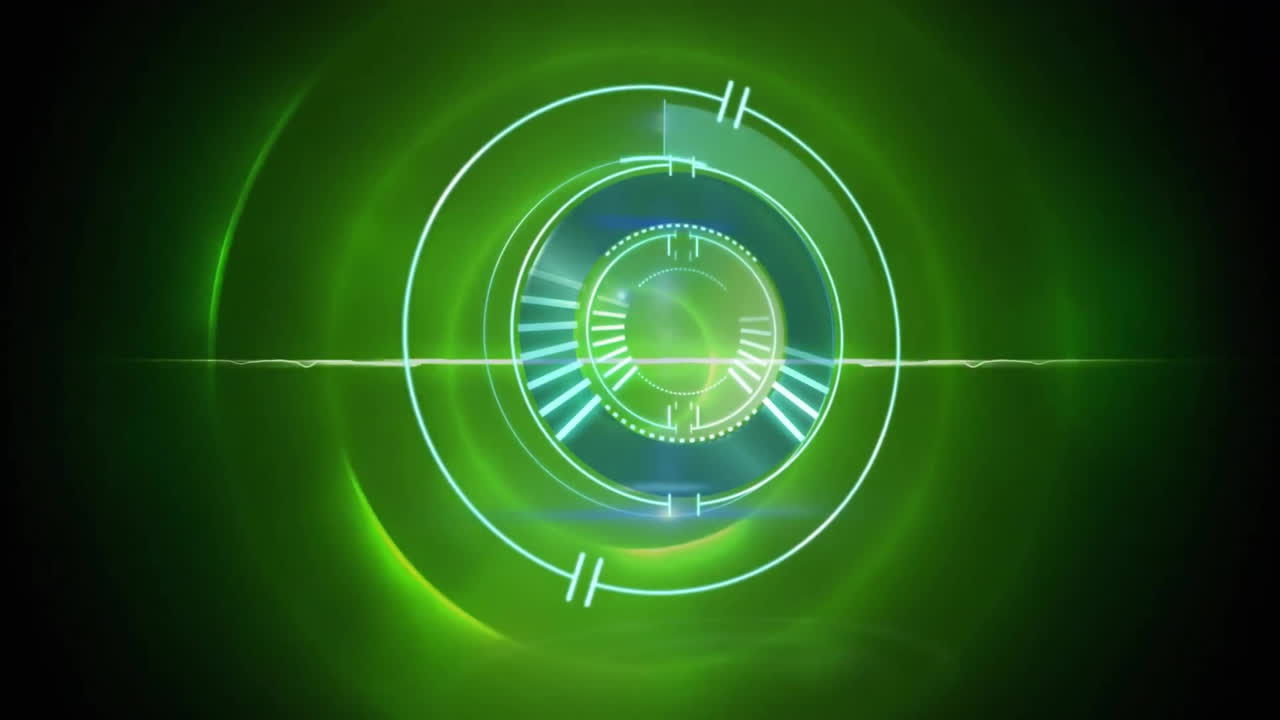 Animation of scope scanning over green circles on black background
