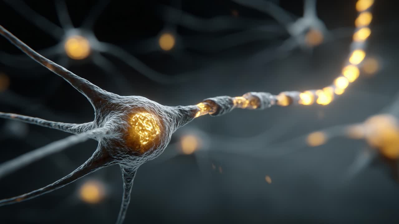 Exploring the Intricate World of Neurons: An Artistic Representation of Neurotransmission with Illuminated Synapses and Dynamic Connections
