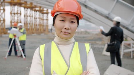 female engineer on construction site