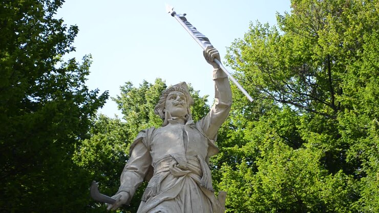Monumento a Jan Kiliński a Leopoli. Leopoli, Ucraina. Jan Kiliński, colonnello polacco, uno dei più stretti collaboratori di Tadeusz Kościuszko