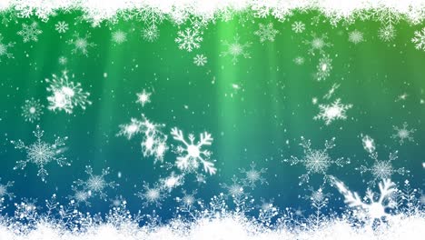 Snow-falling-on-green-background