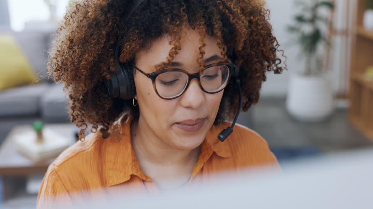 Work from home call center woman