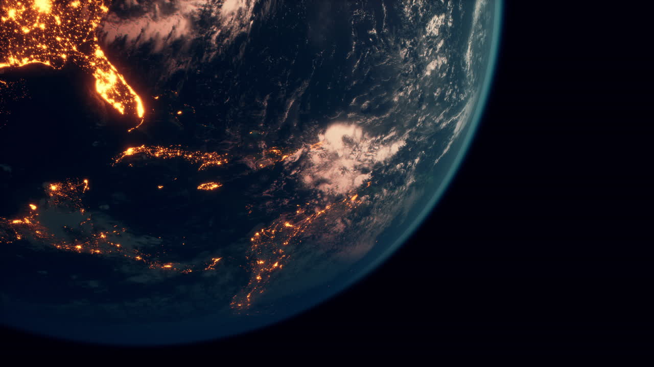 esfera de la tierra nocturna planeta en el espacio exterior