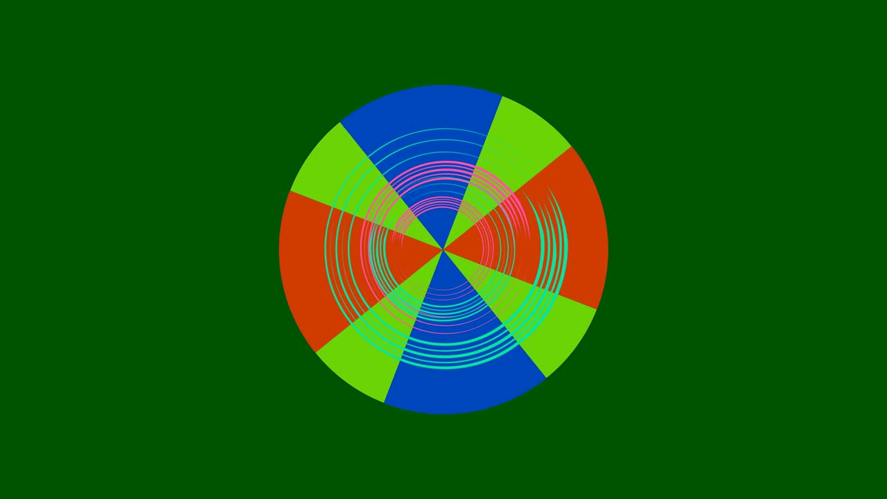 dibujos gráficos que giran en el centro cambiando de color.