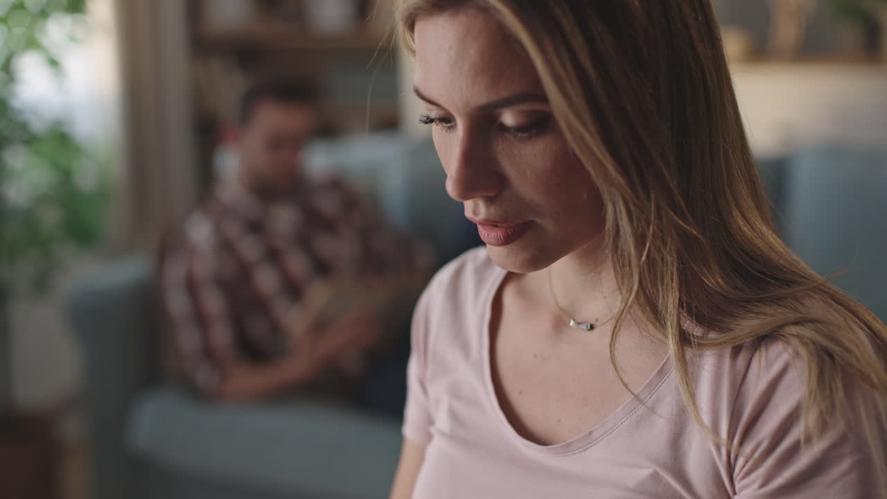 A couple relaxing at home