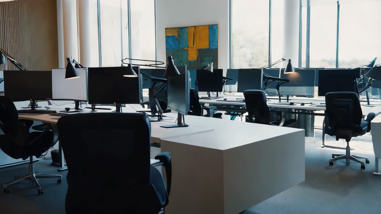 espacio de trabajo de oficina vacío moderno