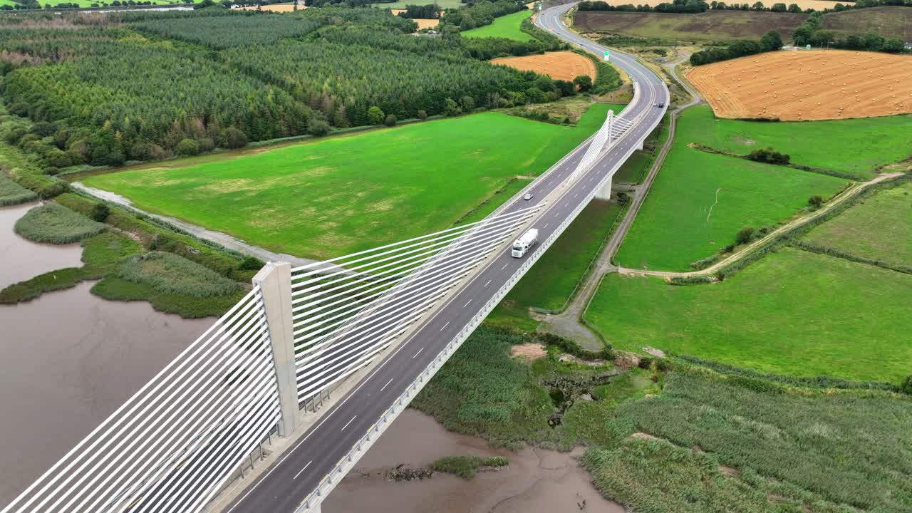 Ireland Epic Locations Wexford side of Joan Fitzgerald Kennedy Bridge with traffic