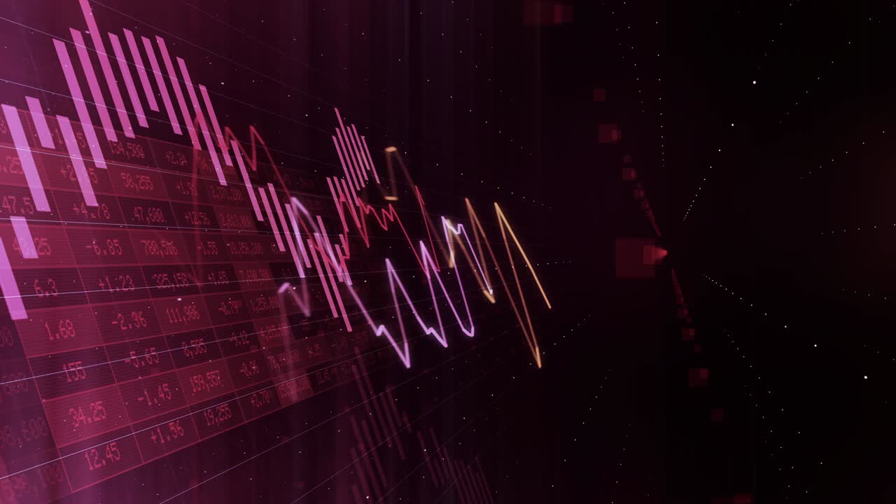 cuadro de datos bucle animado rojo 02