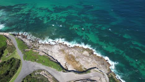 Aerial Shot Of Bogey Hole Pool In Newcastle, NSW, Australia