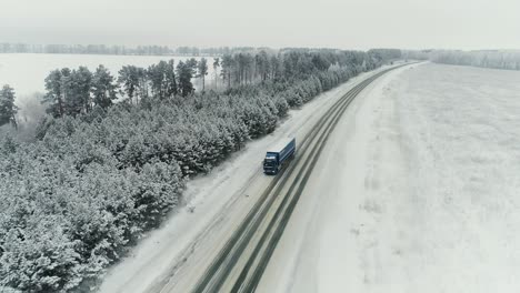 winter road trip with a truck