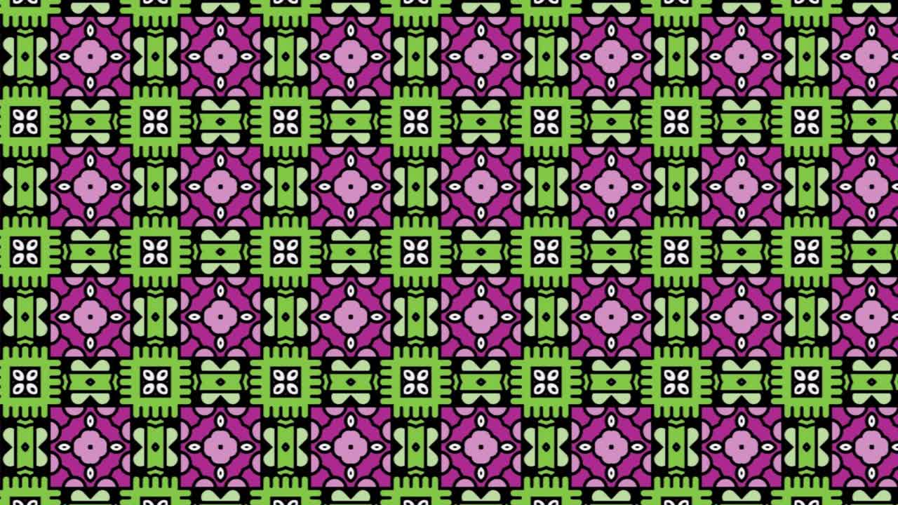 resumen, animación de fondo, desplazamiento hacia la derecha, mandala rosa, malva y verde