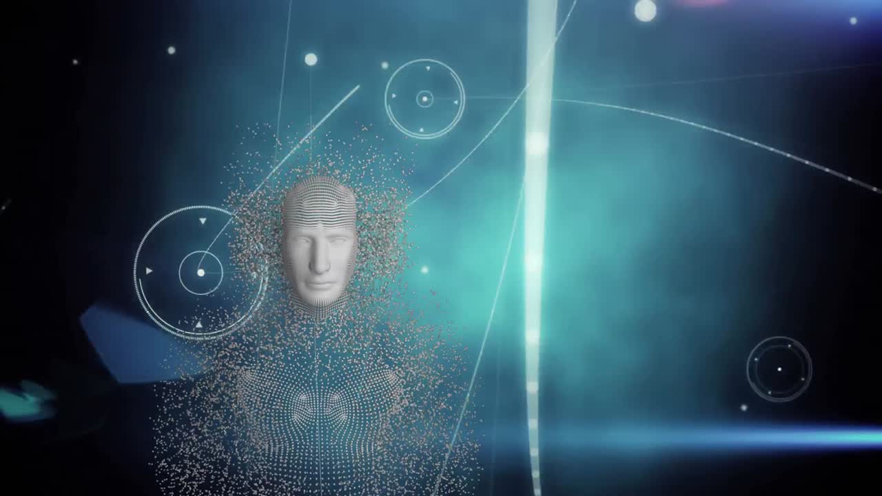 움직이는 선이 있는 인간의 몸