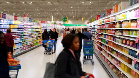 busy supermarket interior