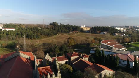 Flying-Over-a-Medieval-Church