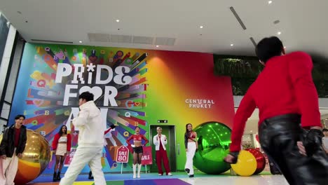 pride celebration in central phuket shopping mall