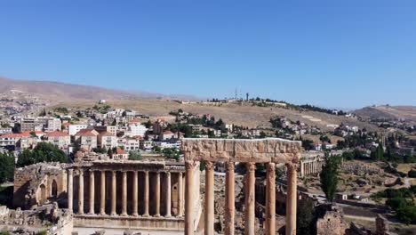 famous baalbek roman ruins with temples of jupiter and bacchus, unesco world heritage site in baalbek, lebanon