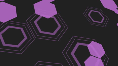 Elemento-De-Diseño-Hexagonal-Geométrico-Morado-Y-Negro