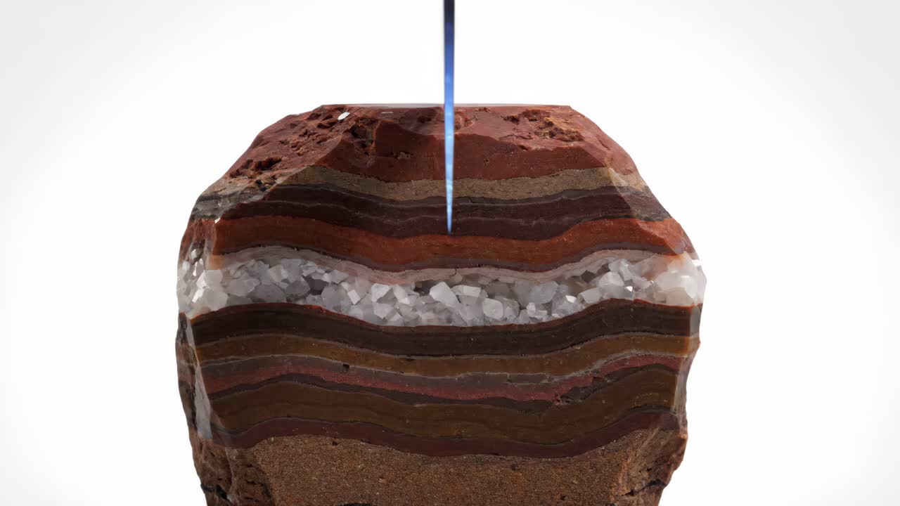 Layered Rock and Mineral Formation Art