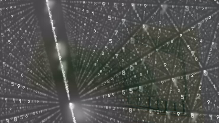 Animation of data processing over american dollar banknotes