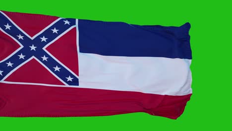 retired flag of mississippi on green screen. perfect for your own background using green screen. 3d rendering