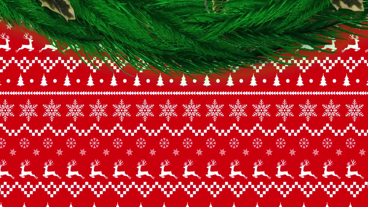 크리스마스 패턴과 장식 위에 크리스마스 트리의 애니메이션