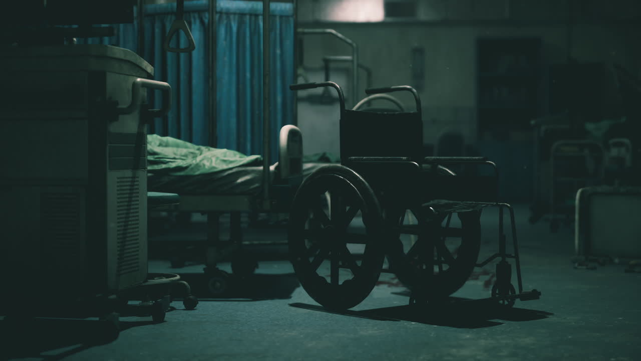 밤에 버려진 병원 방