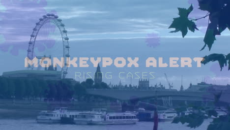 animation of monkey pox over london cityscape