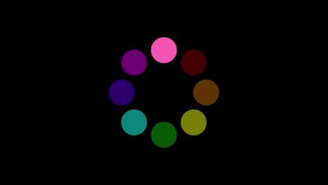 rainbow coloured loading dots, icon animation isolated on a transparent background