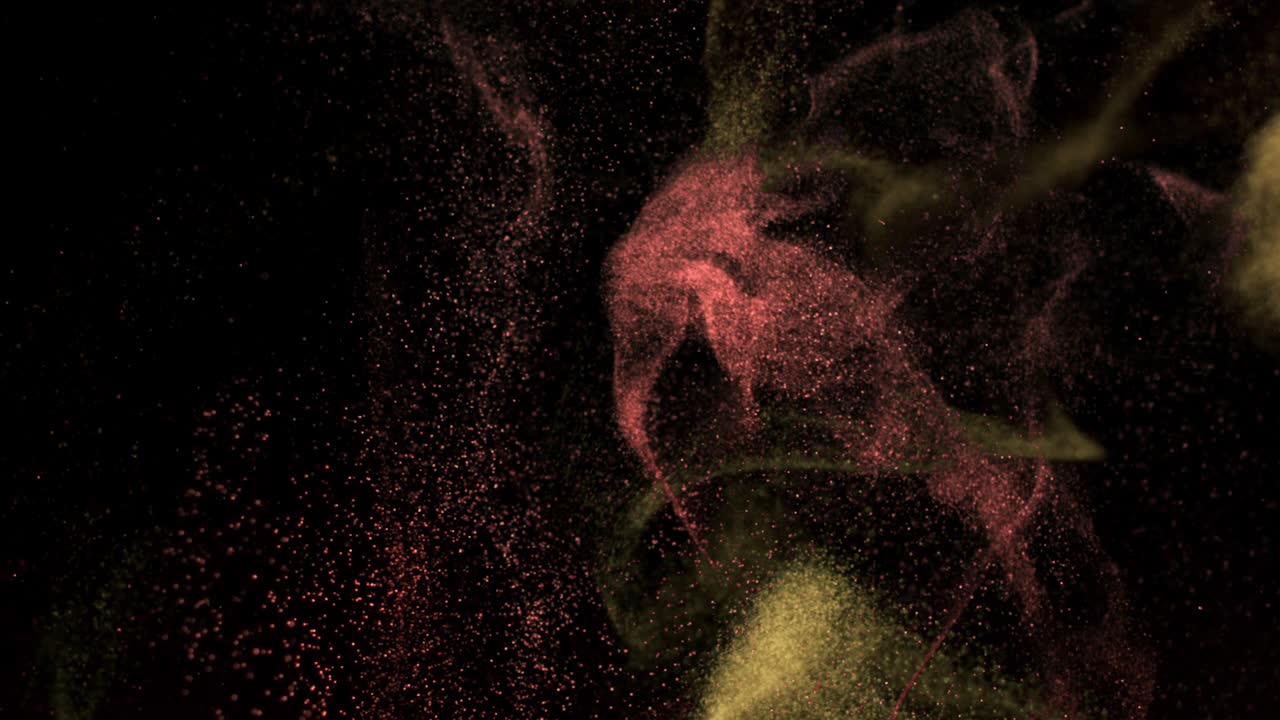 brillo colorido y partículas de polvo de humo