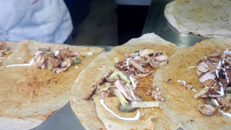 preparing delicious turkish doner kebabs