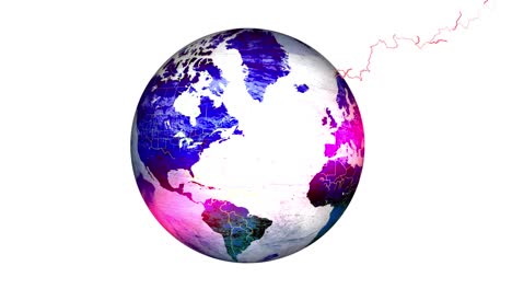 fondo blanco globo colorido mapa de la tierra animación