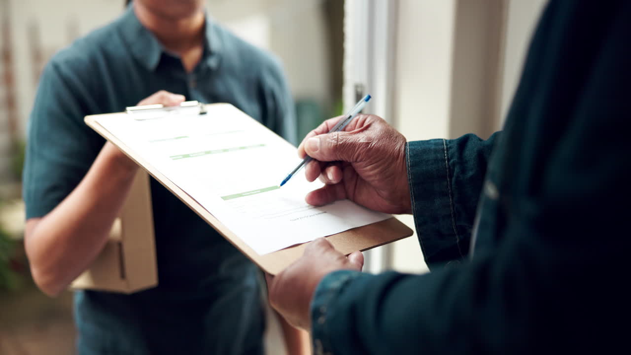 Delivery service requiring customer signature