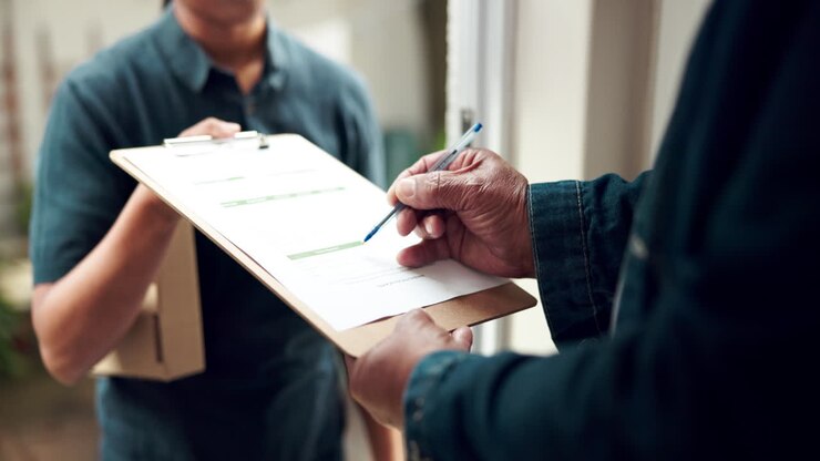 Delivery service requiring customer signature