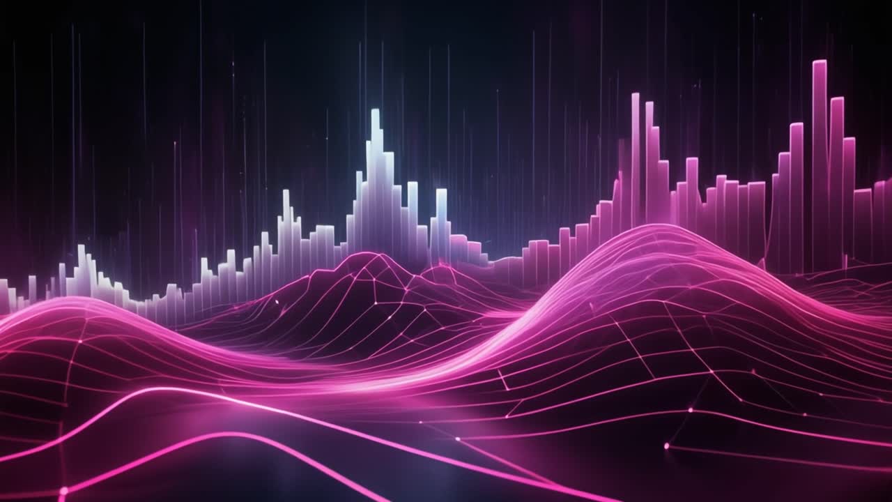 Dynamic Pink and Purple Digital Equalizer Background