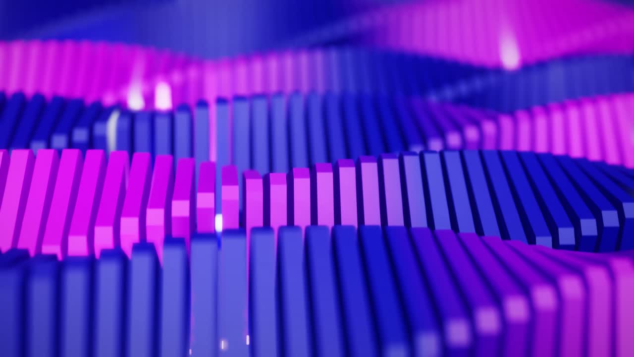 기하학적 미래주의 사각형 도미노 스피럴 회전 그라디언트 보라색 모양, 루프 모션 3d 비디오 시각화 클립