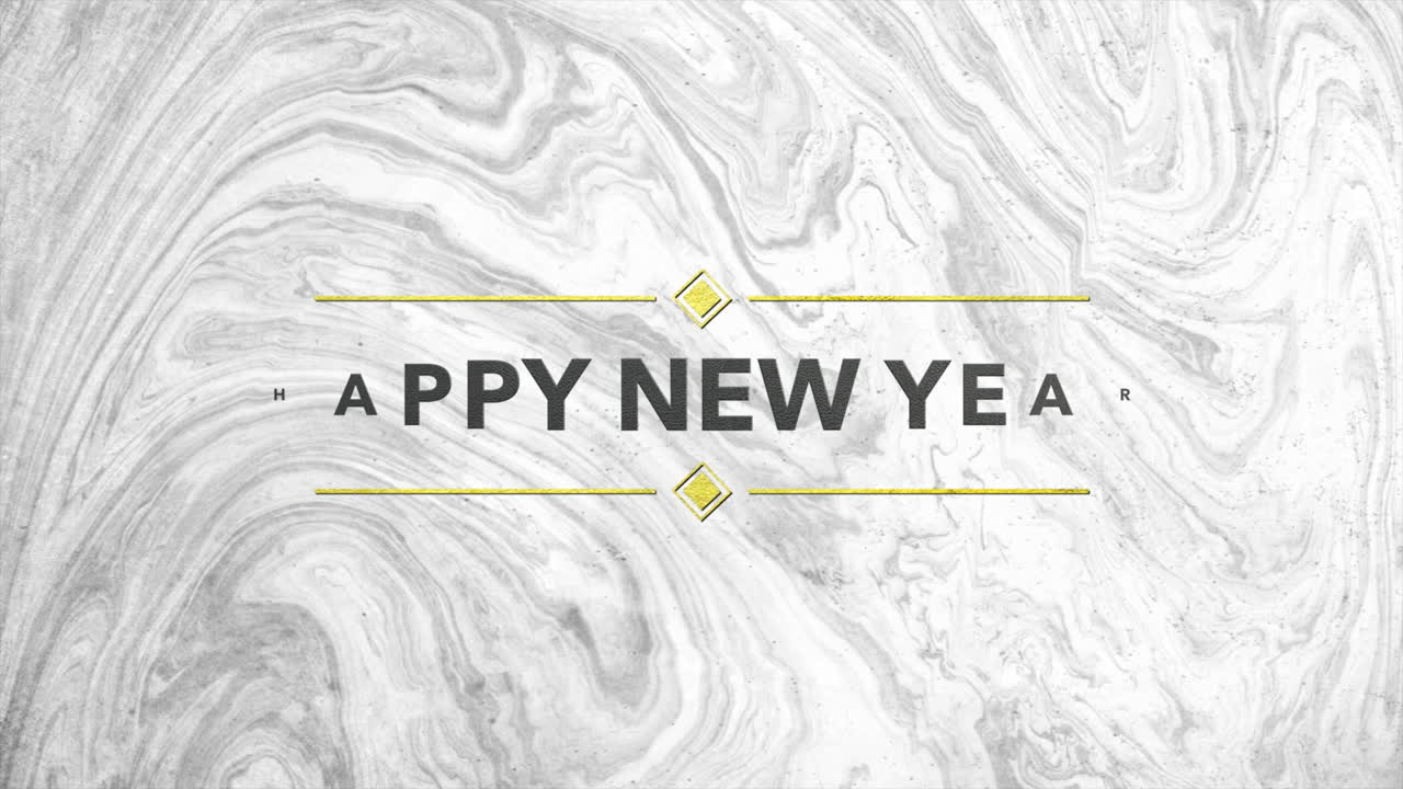 금색 선으로  대리석 텍스처에 새해 축하