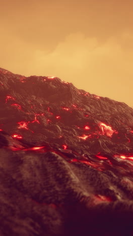 lava flowing down a volcano